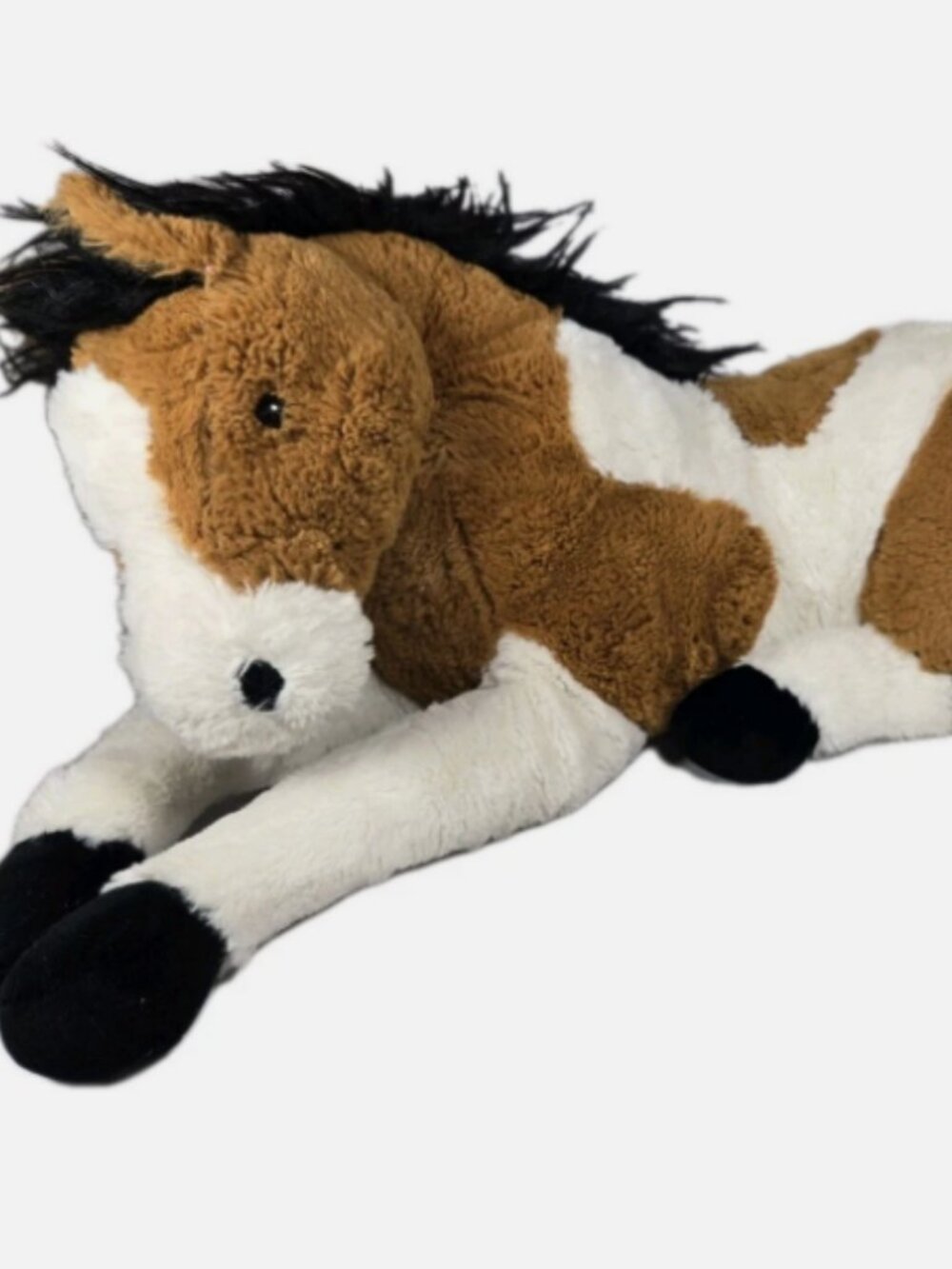 Dan Dee Horse Plush Large Brown & White Pinto Laying Realistic Stuffed Animal